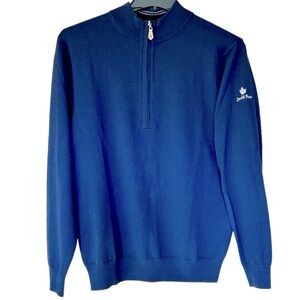 Donald Ross Men’s Half Zip Pullover Sweater Small Navy Merino Wool Golf
